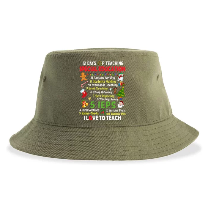 12 Days Of Teaching Special Education Teacher Elf Christmas Funny Gift Sustainable Bucket Hat