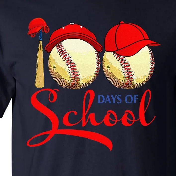 100 Days Of School Baseball Teacher 100th Day Of School Tall T-Shirt