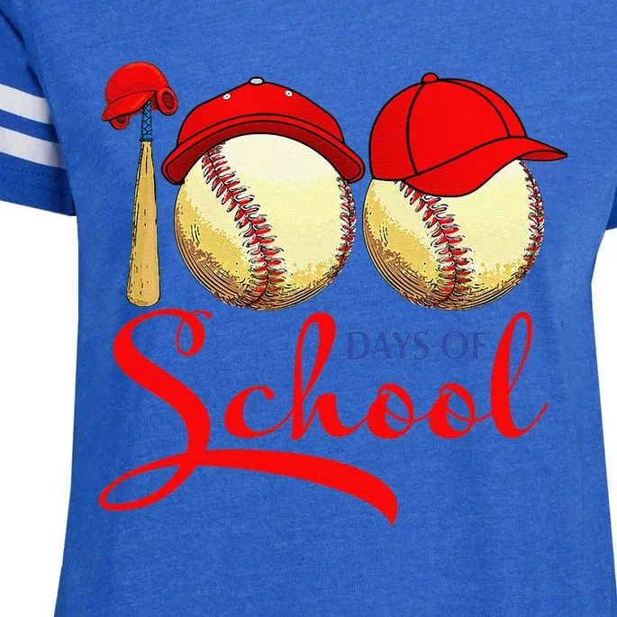 100 Days Of School Baseball Teacher 100th Day Of School Enza Ladies Jersey Football T-Shirt