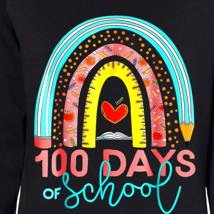 100th Day Of School Teacher 100 Days Smarter Rainbow Cool Gift Womens California Wash Sweatshirt