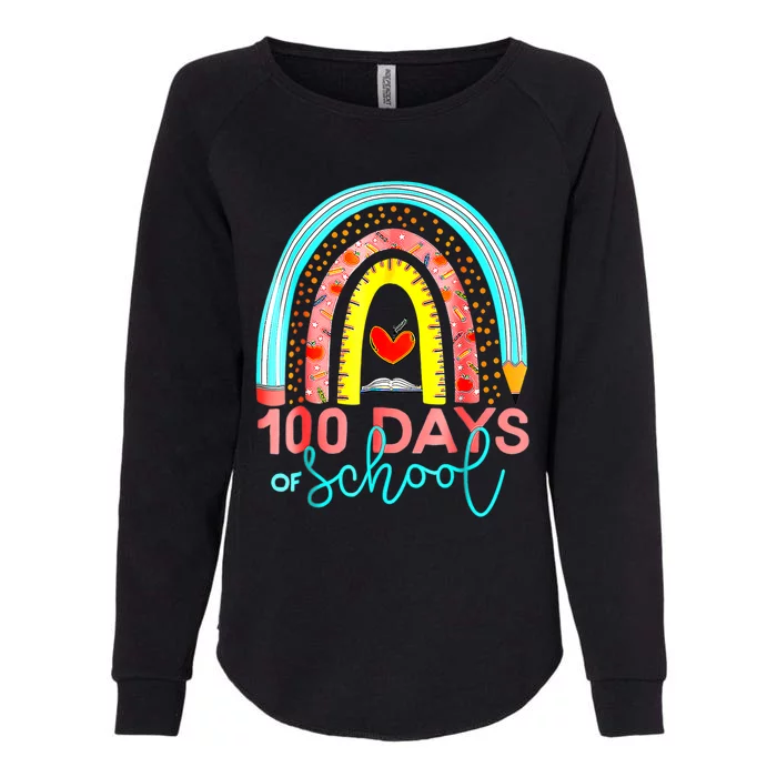 100th Day Of School Teacher 100 Days Smarter Rainbow Cool Gift Womens California Wash Sweatshirt