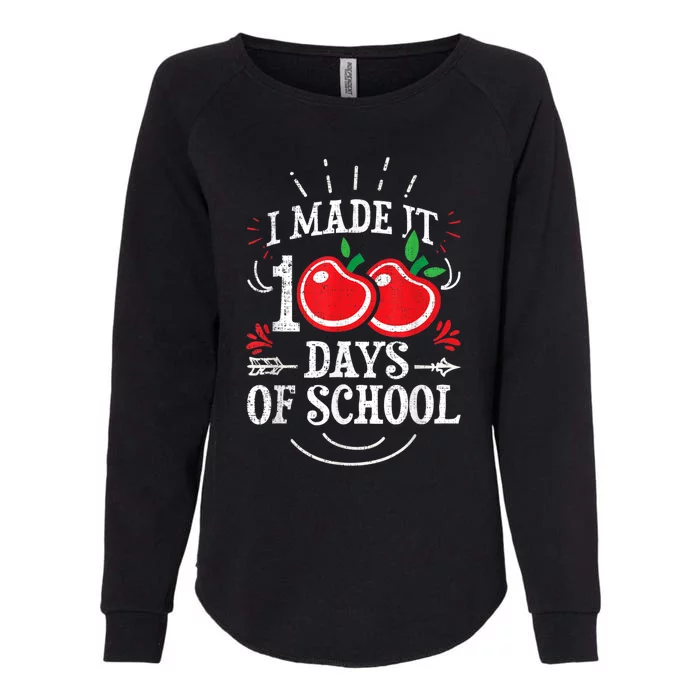 100th Day Of School Distressed I Made It 100 Days Teacher Womens California Wash Sweatshirt