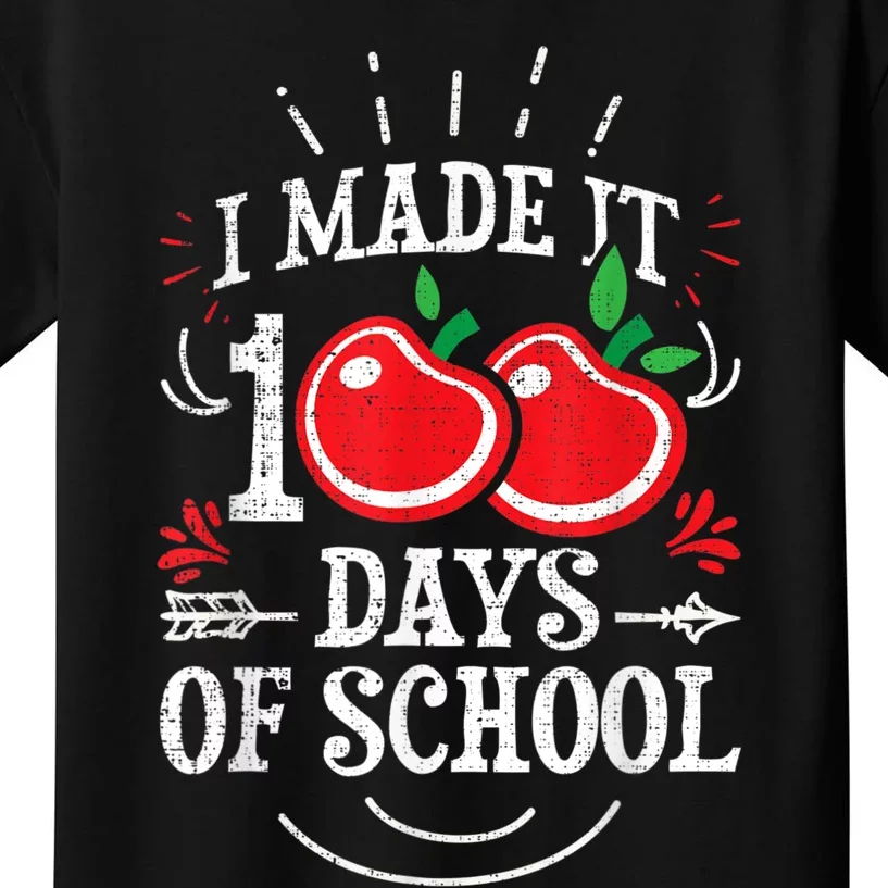 100th Day Of School Distressed I Made It 100 Days Teacher Kids T-Shirt