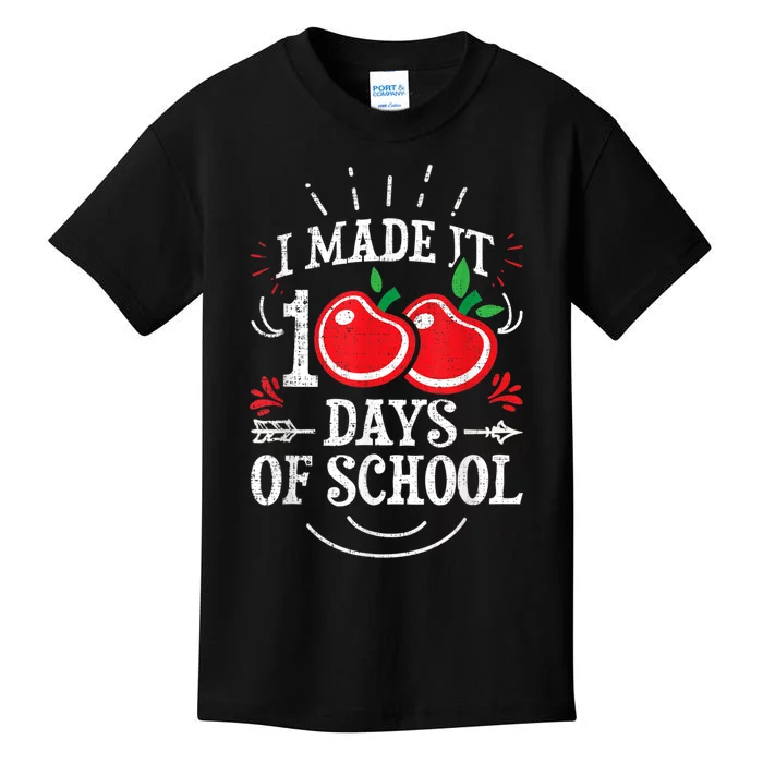 100th Day Of School Distressed I Made It 100 Days Teacher Kids T-Shirt