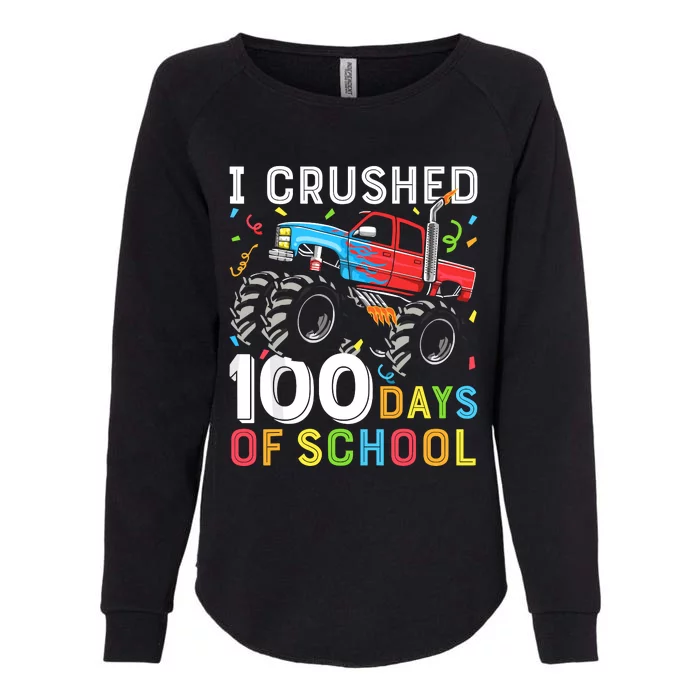 100 Days Of School Monster Truck 100th Day Of School Womens California Wash Sweatshirt