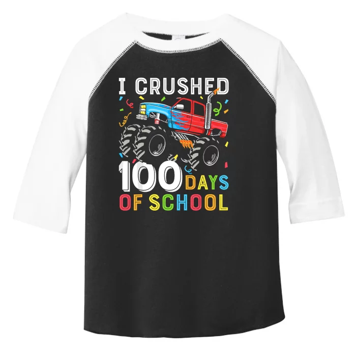 100 Days Of School Monster Truck 100th Day Of School Toddler Fine Jersey T-Shirt