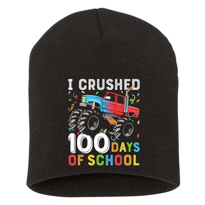 100 Days Of School Monster Truck 100th Day Of School Short Acrylic Beanie