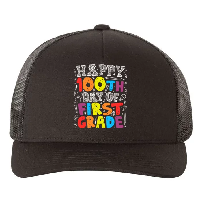 100 Days of School Design 100th Day of 1st Grade Teacher Yupoong Adult 5-Panel Trucker Hat