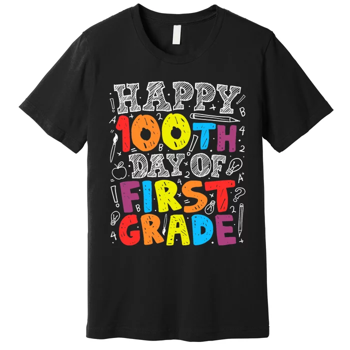 100 Days of School Design 100th Day of 1st Grade Teacher Premium T-Shirt