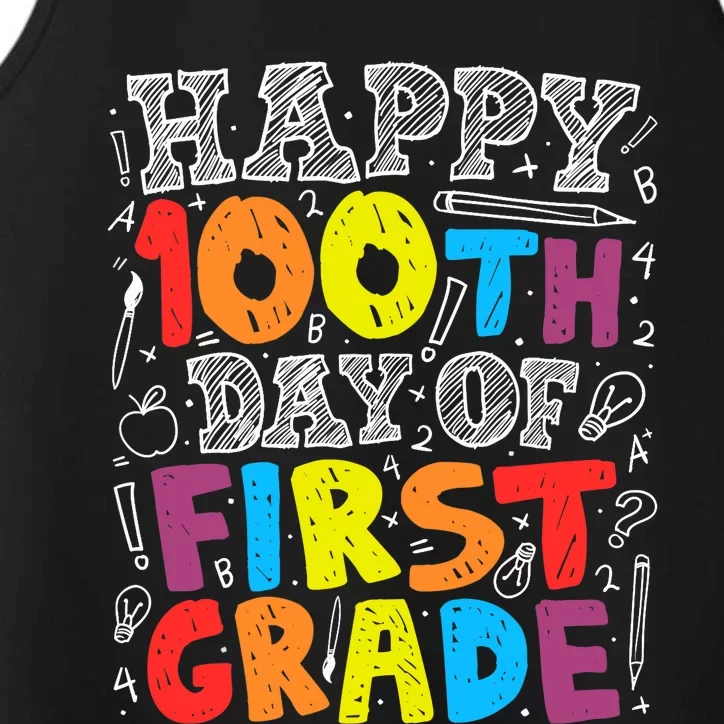 100 Days of School Design 100th Day of 1st Grade Teacher Performance Tank