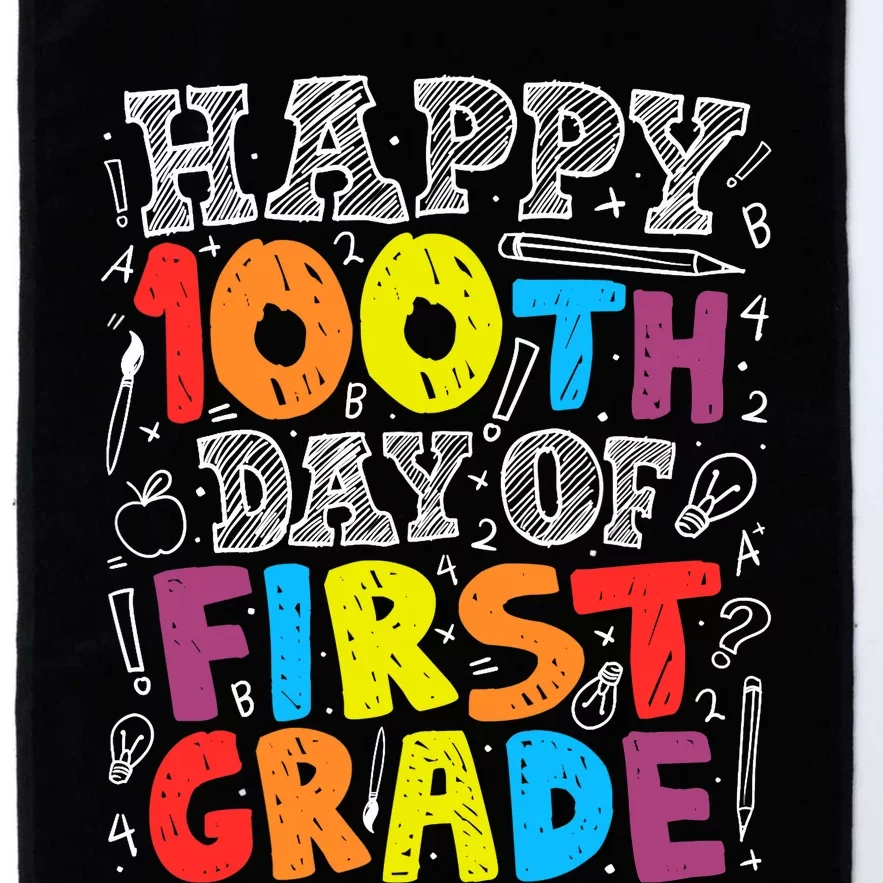 100 Days of School Design 100th Day of 1st Grade Teacher Platinum Collection Golf Towel