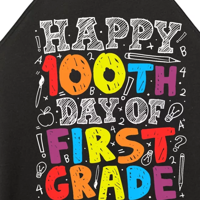 100 Days of School Design 100th Day of 1st Grade Teacher Women’s Perfect Tri Rocker Tank