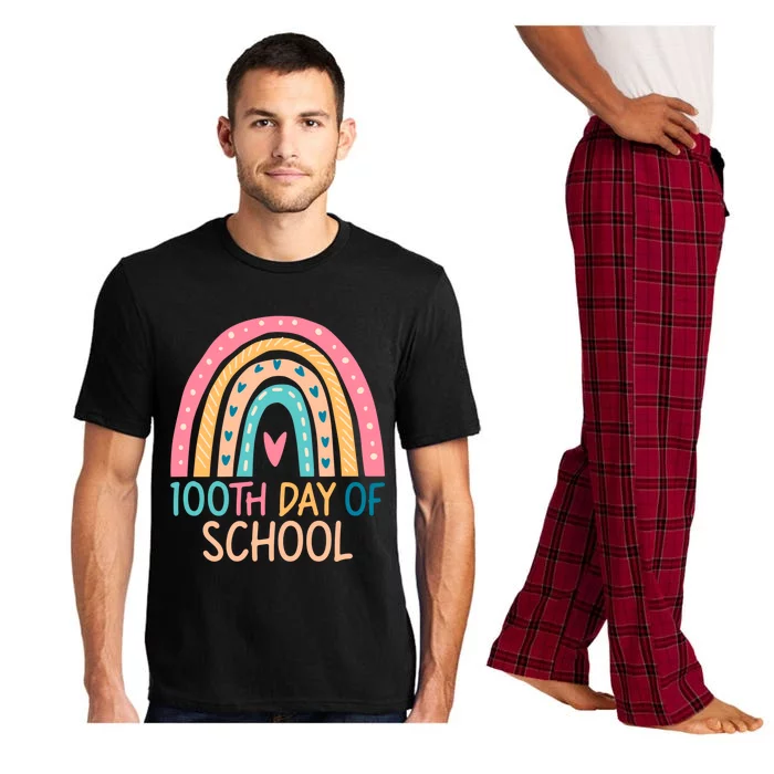 100th Day Of School Teacher College 100 Days Smarter Rainbow Cute Gift Pajama Set