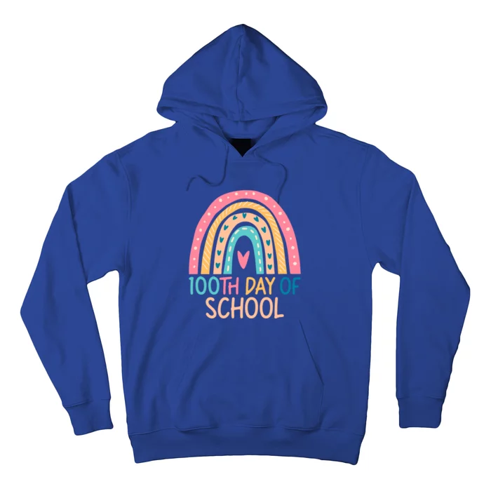 100th Day Of School Teacher College 100 Days Smarter Rainbow Cute Gift Hoodie