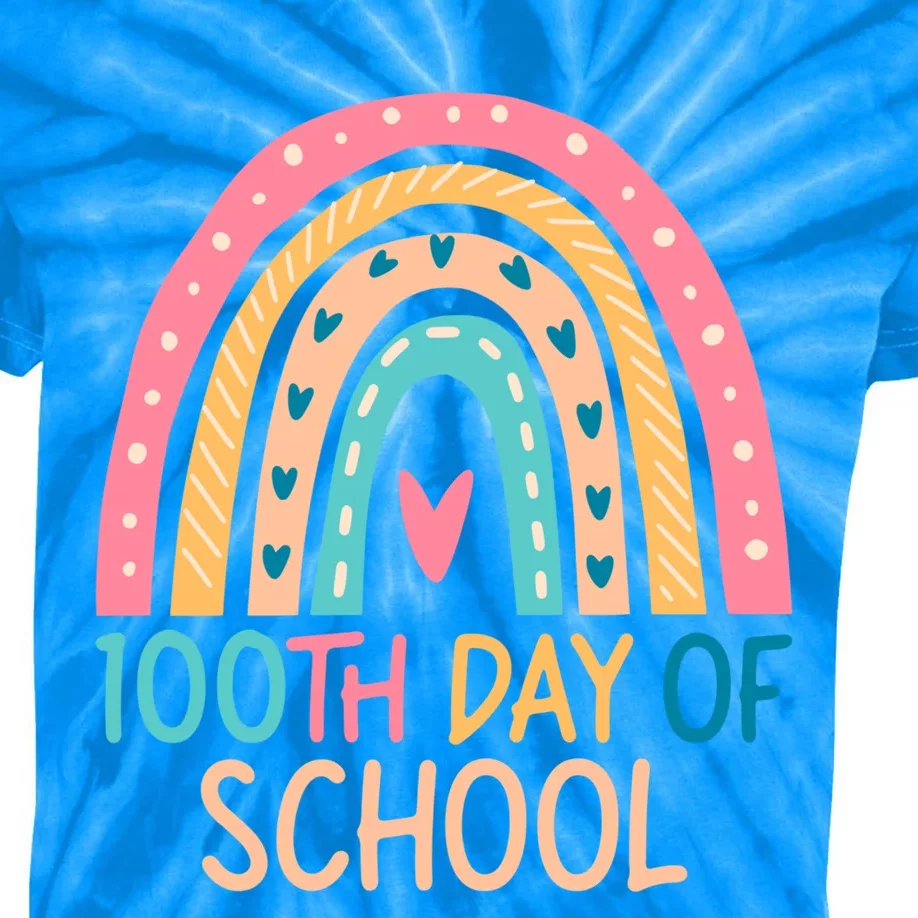 100th Day Of School Teacher College 100 Days Smarter Rainbow Cute Gift Kids Tie-Dye T-Shirt