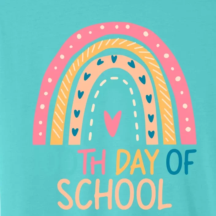 100th Day Of School Teacher College 100 Days Smarter Rainbow Cute Gift ChromaSoft Performance T-Shirt