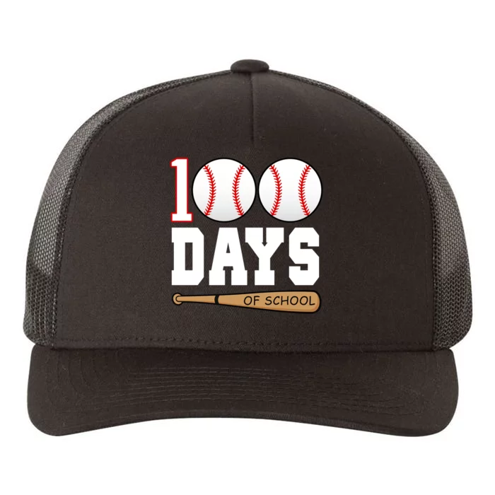 100 Days Of School Baseball Bat And Ball Yupoong Adult 5-Panel Trucker Hat