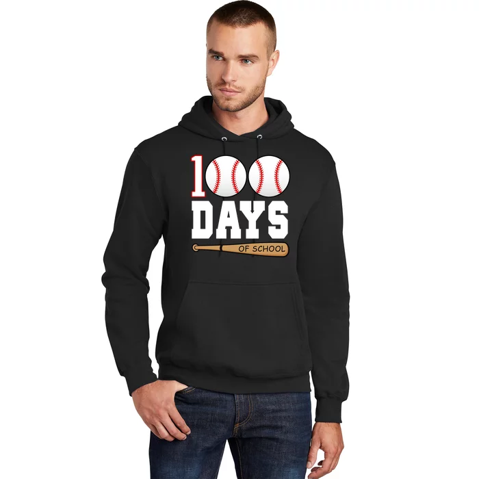 100 Days Of School Baseball Bat And Ball Hoodie