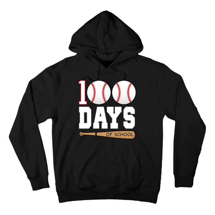 100 Days Of School Baseball Bat And Ball Hoodie