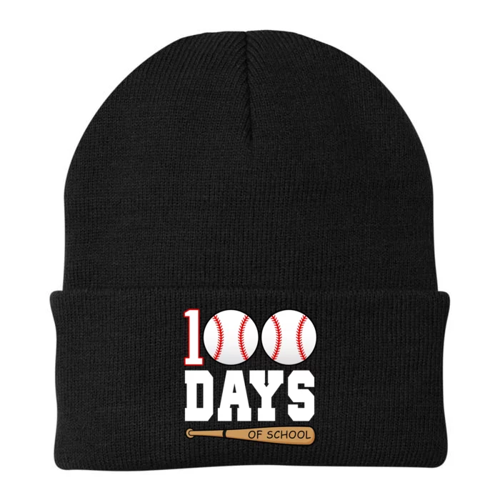 100 Days Of School Baseball Bat And Ball Knit Cap Winter Beanie