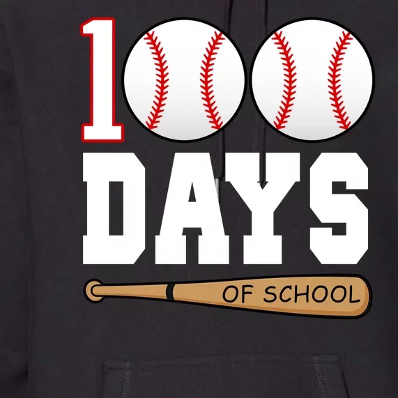 100 Days Of School Baseball Bat And Ball Premium Hoodie