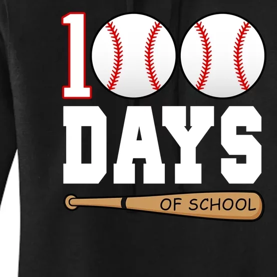 100 Days Of School Baseball Bat And Ball Women's Pullover Hoodie