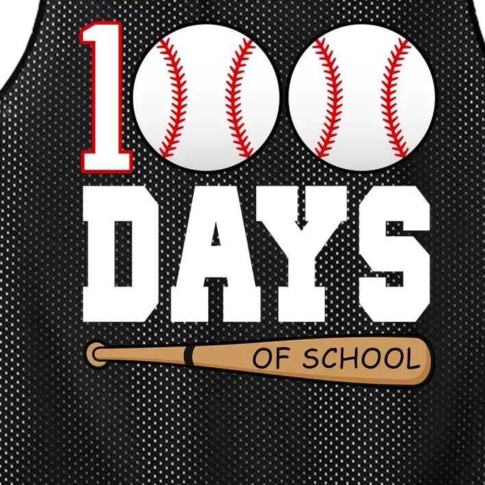 100 Days Of School Baseball Bat And Ball Mesh Reversible Basketball Jersey Tank