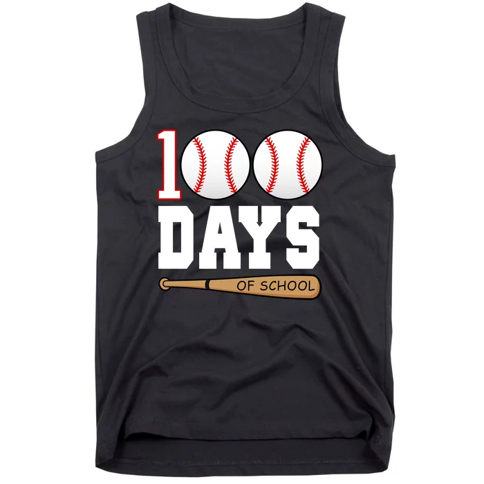 100 Days Of School Baseball Bat And Ball Tank Top