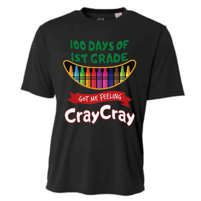 100 Days Of 1st Grade Got Me Feeling Cray Cray Cooling Performance Crew T-Shirt