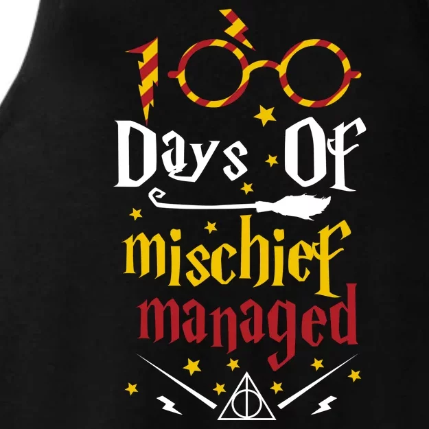 100 Days Of Mischief Managed 100th Day Of School Ladies Tri-Blend Wicking Tank