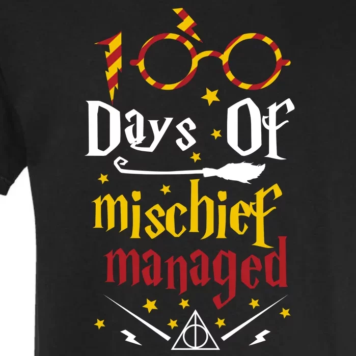 100 Days Of Mischief Managed 100th Day Of School Garment-Dyed Heavyweight T-Shirt