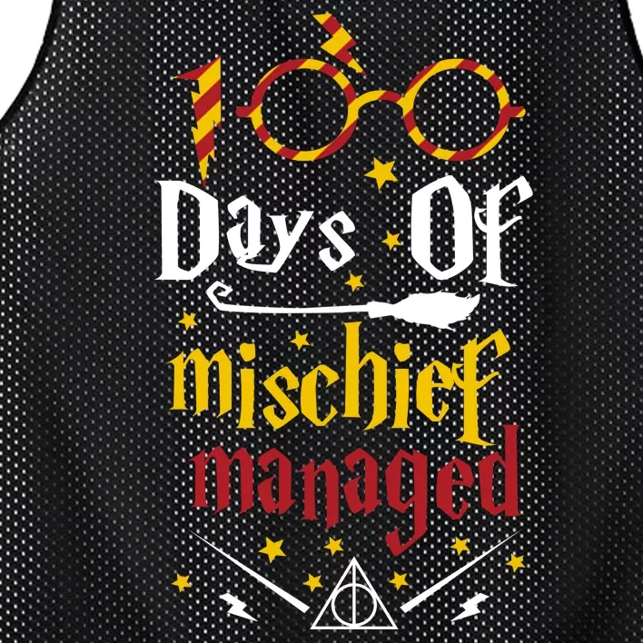 100 Days Of Mischief Managed 100th Day Of School Mesh Reversible Basketball Jersey Tank