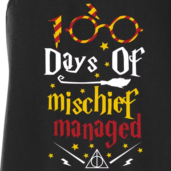 100 Days Of Mischief Managed 100th Day Of School Women's Racerback Tank