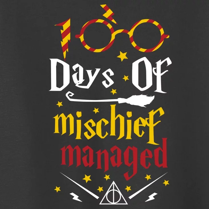 100 Days Of Mischief Managed 100th Day Of School Toddler T-Shirt