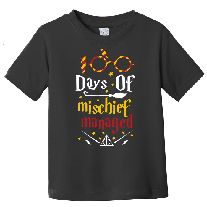 100 Days Of Mischief Managed 100th Day Of School Toddler T-Shirt