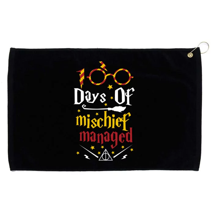 100 Days Of Mischief Managed 100th Day Of School Grommeted Golf Towel