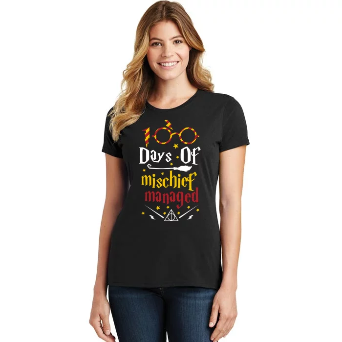 100 Days Of Mischief Managed 100th Day Of School Women's T-Shirt