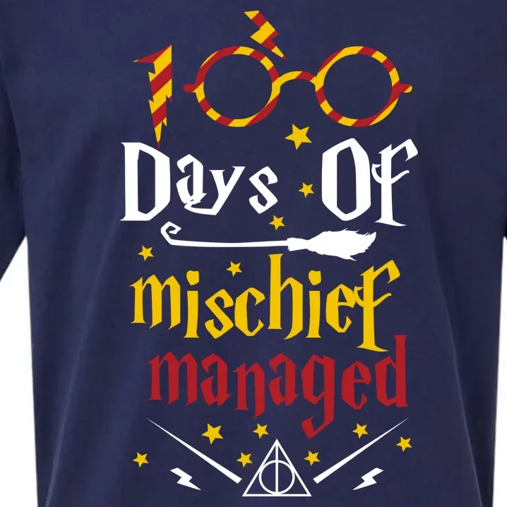 100 Days Of Mischief Managed 100th Day Of School Sueded Cloud Jersey T-Shirt