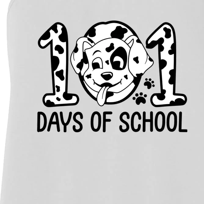 101 Days Of School Dalmatian Dog Funny School Women's Racerback Tank