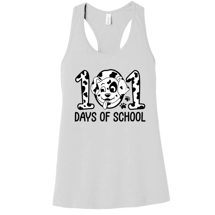 101 Days Of School Dalmatian Dog Funny School Women's Racerback Tank