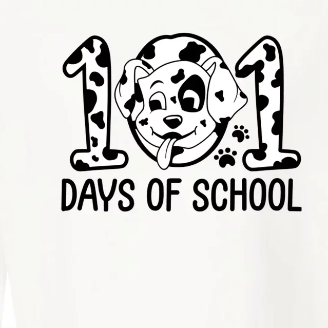 101 Days Of School Dalmatian Dog Funny School Cropped Pullover Crew