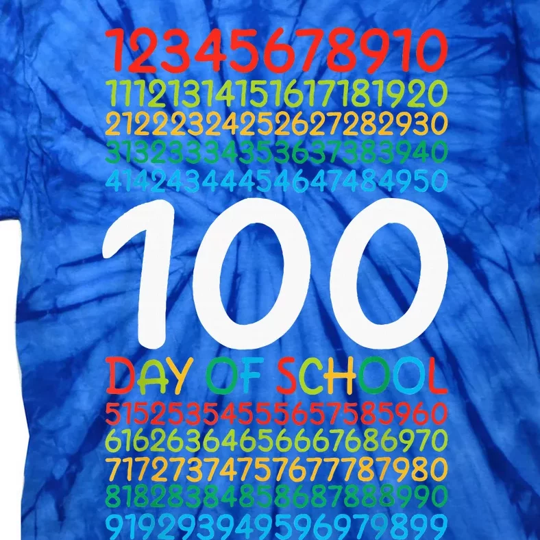 100th Day Of School Teacher 100 Days Math Numbers Tie-Dye T-Shirt