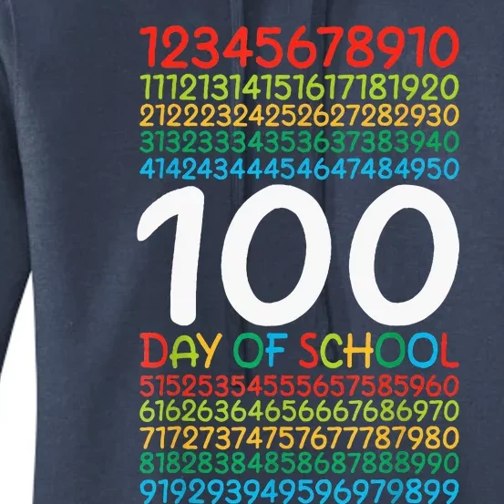 100th Day Of School Teacher 100 Days Math Numbers Women's Pullover Hoodie