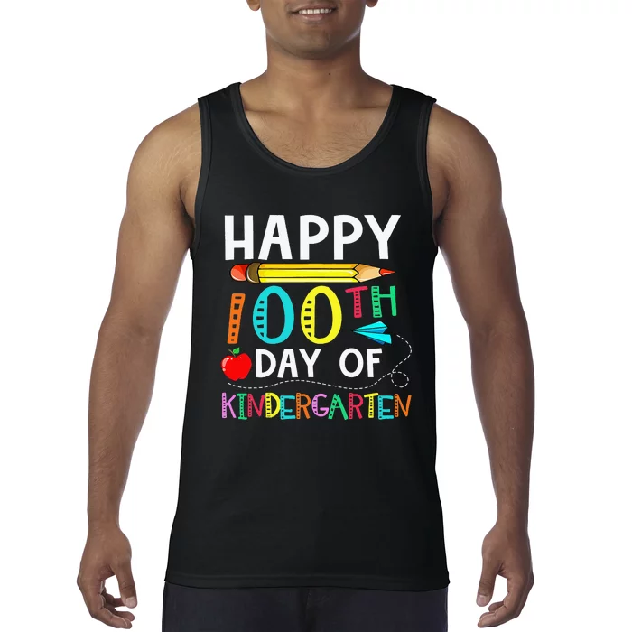 100 Days Of Kindergarten Happy 100th Day Of School Tank Top