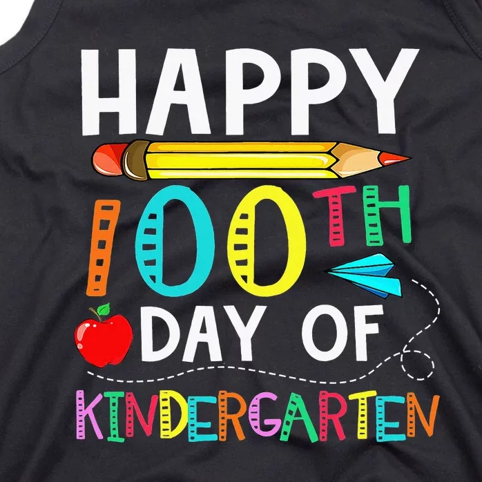 100 Days Of Kindergarten Happy 100th Day Of School Tank Top