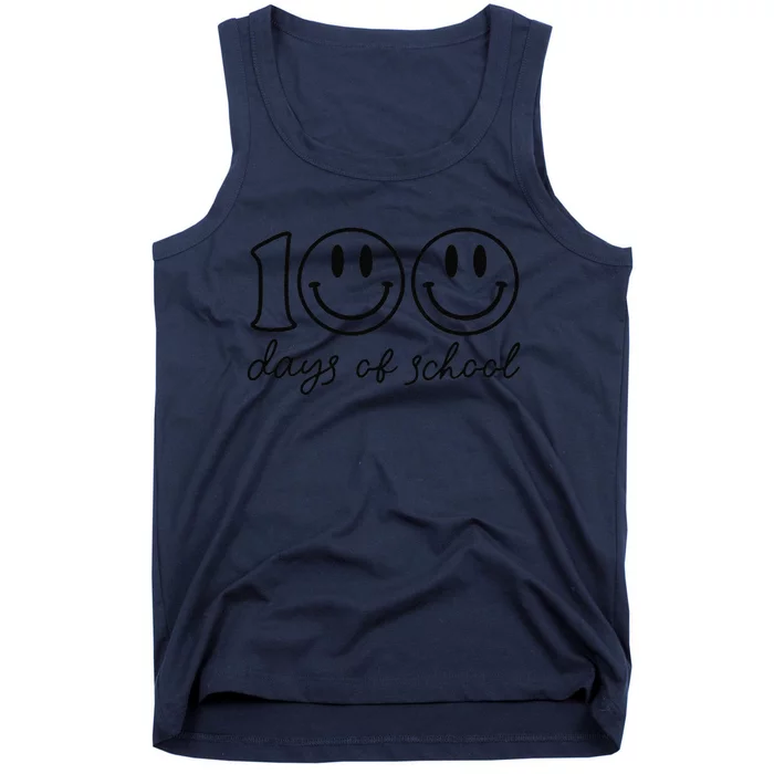 100 Days Of School Smile Face Happy 100th Day Teacher Tank Top