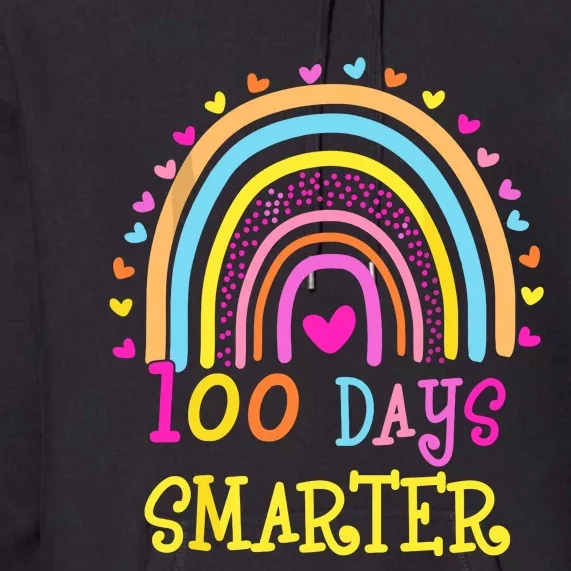 100th Day Of School Teacher Smarter Rainbow Premium Hoodie