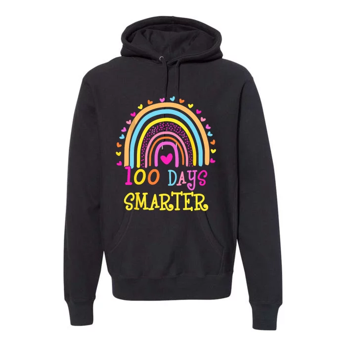 100th Day Of School Teacher Smarter Rainbow Premium Hoodie