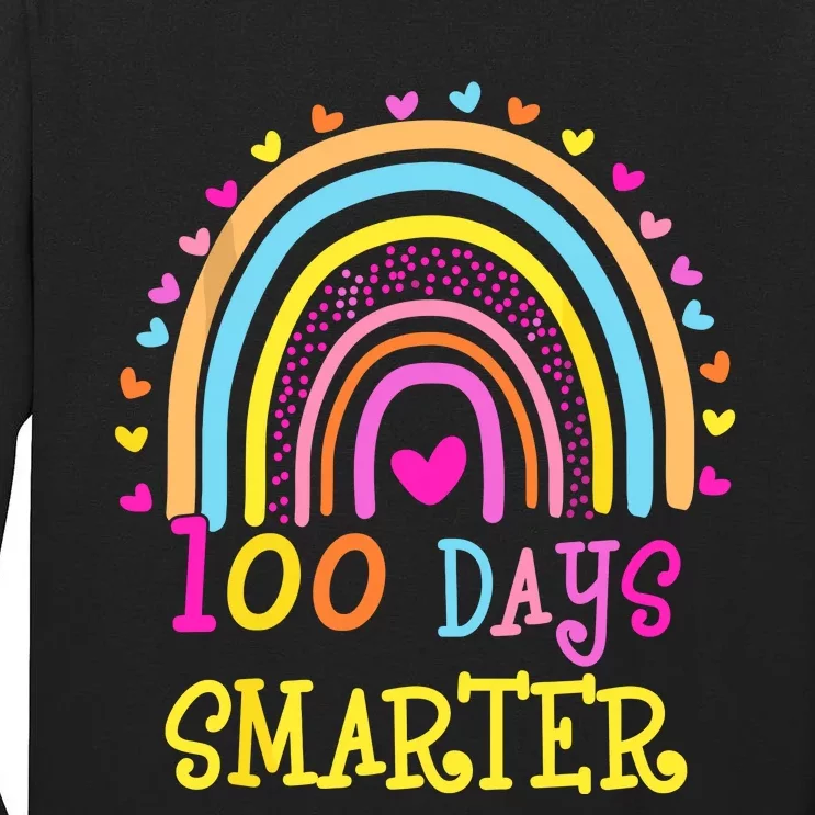 100th Day Of School Teacher Smarter Rainbow Tall Long Sleeve T-Shirt