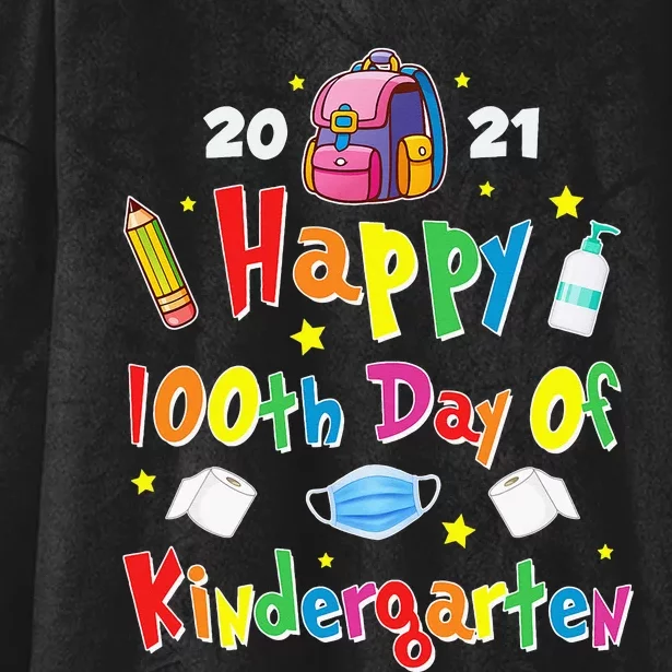 100 Days Of Kindergarten School Gift Students Teachers Hooded Wearable Blanket